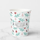 Gobelets En Papier Ornements de Noël et Motif d'hiver (Verso)