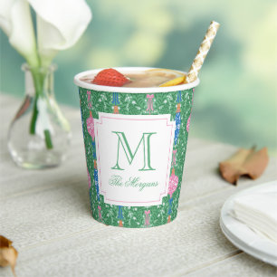 Gobelets En Papier Ornements de Noël festifs Monogramme