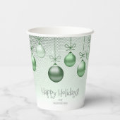 Gobelets En Papier Ornements de Noël Green ID251 (Verso)
