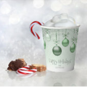 Gobelets En Papier Ornements de Noël Green ID251