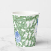 Gobelets En Papier Ornements de Noël Monogramme Fête de fiançailles (Droite)