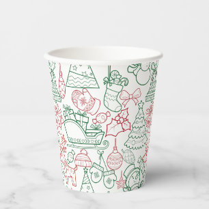 Gobelets En Papier Ornements de Noël Motif 02