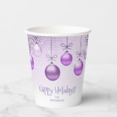 Gobelets En Papier Ornements de Noël Purple ID251 (Recto)