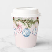 Gobelets En Papier Ornements rose et bleu (Recto)