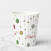 Gobelets En Papier Ornements Sparkley de Noël (Verso)