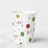 Gobelets En Papier Ornements Sparkley de Noël (Gauche)