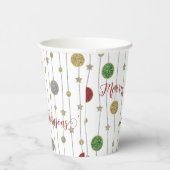 Gobelets En Papier Ornements Sparkley de Noël (Droite)