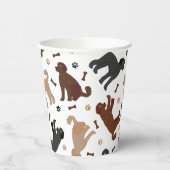 Gobelets En Papier Os et pattes de nouilles de Labradoodle (Gauche)