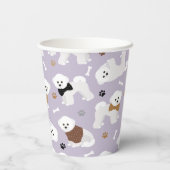 Gobelets En Papier Os et pattes pourpres de Bichon Frise (Verso)