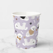 Gobelets En Papier Os et pattes pourpres de Bichon Frise (Gauche)