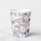 Gobelets En Papier Os et pattes pourpres de Bichon Frise (Droite)