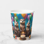 Gobelets En Papier Otter Triplets Anniversaire, (Verso)