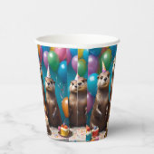 Gobelets En Papier Otter Triplets Anniversaire, (Droite)