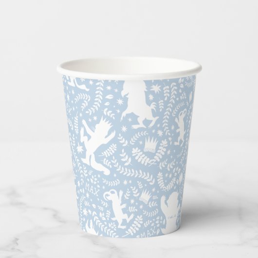 Gobelets En Papier Où les choses sauvages le modèle floral bleu (Verso)