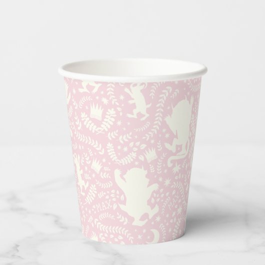 Gobelets En Papier Où les choses sauvages rose modèle floral (Verso)