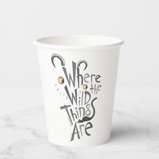 Gobelets En Papier Où les choses sauvages sont citées Graphique (Recto)