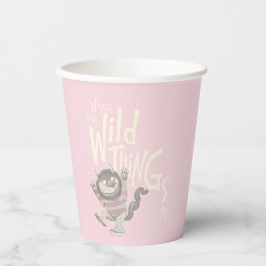 Gobelets En Papier Où les choses sauvages sont citées - rose (Recto)