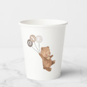 Gobelets En Papier Ours 3 ballons Brown 1er anniversaire (Recto)