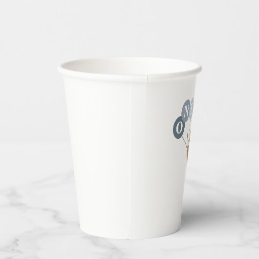 Gobelets En Papier Ours avec 3 Ballons Bleus (Droite)