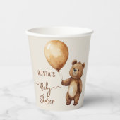 Gobelets En Papier Ours Ballons Nuages Attendre Baby shower Bearly (Recto)