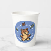 Gobelets En Papier Ours d'automne avec Feuilles en chute (Recto)