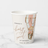 Gobelets En Papier Ours En Conflit, Ballotte À Air Chaud Rose, Premie (Verso)