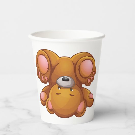 Gobelets En Papier Ours en peluche à l'envers (Recto)