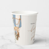 Gobelets En Papier Ours en peluche, Bleu à air chaud, premier anniver (Droite)