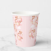 Gobelets En Papier Ours en peluche mignon tenant Ballons bébé fille A (Droite)