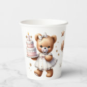 Gobelets En Papier Ours en peluche mignonne avec ballons et cadeaux (Verso)