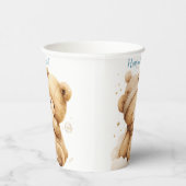 Gobelets En Papier Ours en Teddy Balloon beige Anniversaire (Droite)