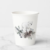 Gobelets En Papier Ours polaire Baby shower d'hiver (Verso)