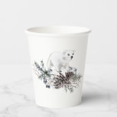 Gobelets En Papier Ours polaire Baby shower d'hiver (Recto)