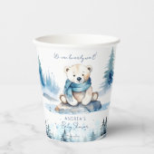 Gobelets En Papier Ours polaire baby shower d'hiver arctique modèle (Recto)