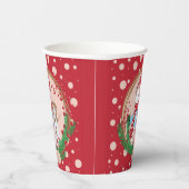 Gobelets En Papier Ours polaire et neiger Noël rouge et rose (Droite)