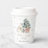 Gobelets En Papier Ours polaire Hiver Baby shower moderne (Verso)