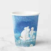 Gobelets En Papier Ours polaires, Renard polaire, Pingouin Empereur & (Recto)