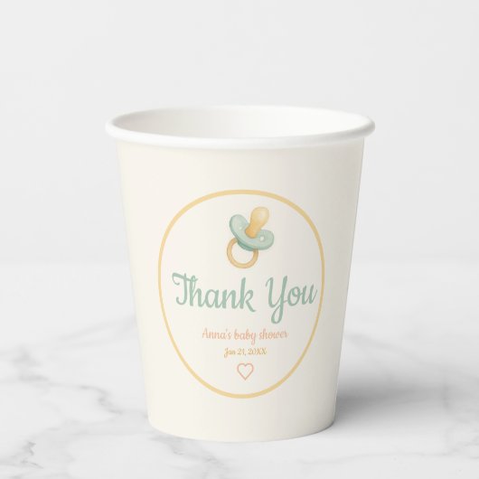 Gobelets En Papier Pacifique Merci (Verso)