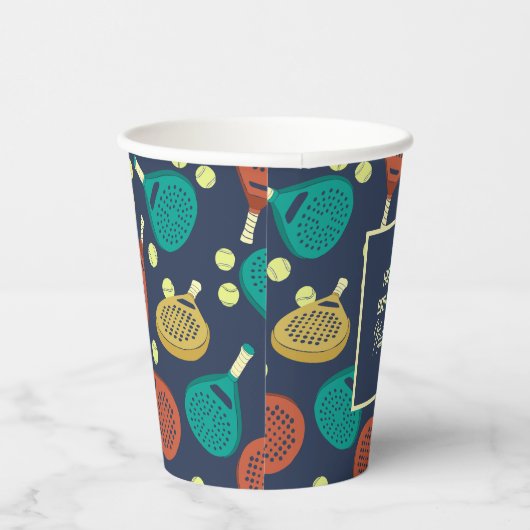 Gobelets En Papier Padel Tennis Thème Personnalisé (Droite)