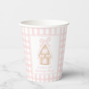 Gobelets En Papier Pain d'épice rose Maison Coupes de papier