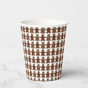 Gobelets En Papier Pain d'épices Homme Hommes Dame Noël Cookie Holida