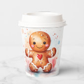 Gobelets En Papier Pain d'épices homme Noël (Verso)