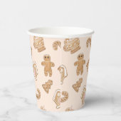 Gobelets En Papier Pain d'épices rose doux motif de Noël (Droite)