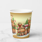 Gobelets En Papier Pain d'épices Train Tasses de papier de vacances (Verso)