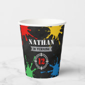 Gobelets En Papier Paintball Fun Paint Splatter Anniversaire de enfan (Recto)