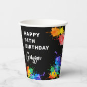 Gobelets En Papier Paintballing Photo Anniversaire (Recto)