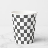 Gobelets En Papier Painted Black Checkerboard Pattern Wedding (Verso)