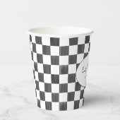 Gobelets En Papier Painted Black Checkerboard Pattern Wedding (Droite)