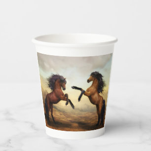Gobelets En Papier paire de chevaux sauvages
