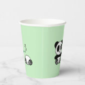 Gobelets En Papier Paire de mignons petits pandas sur vert (Droite)